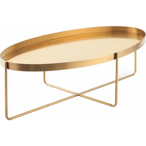 Gaultier Coffee Table in Gold Brushed Stainless Steel